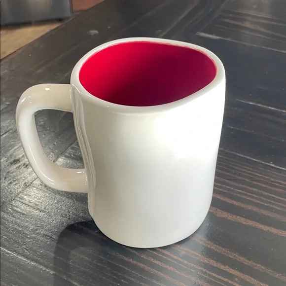 RAE DUNN Mug with Red Interior and 'LET'S KISS' Design - Picture 3 of 4